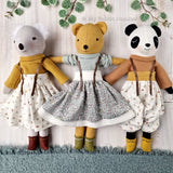 3-in-1 Teddybear, Koala & Panda doll with clothes PDF sewing pattern tutorial