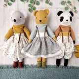 3-in-1 Teddybear, Koala & Panda doll PDF sewing pattern tutorial