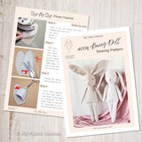 Linen Bunny doll sewing pattern and photo tutorial