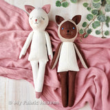 Cat doll and clothes PDF sewing pattern tutorial