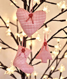 Easy Stuffed Christmas Ornaments sewing pattern tutorial Heart, Stocking, Star, Tree, Candy Cane, Bell.