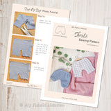 Doll shorts PDF sewing pattern tutorial