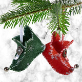 Elf boots Christmas Ornament felt sewing pattern and photo tutorial