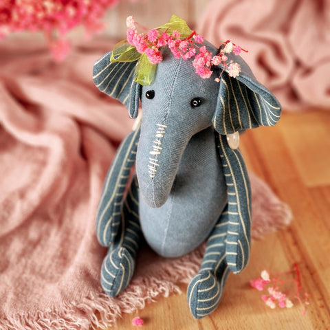 Denim Elephant sewing pattern and photo tutorial