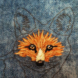 Fox hand embroidery kit and thread painting video tutorial