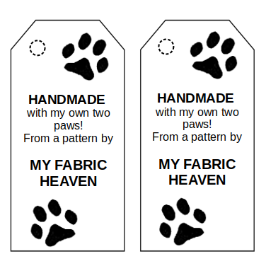 FREE handmade with my own two paws print out label tags