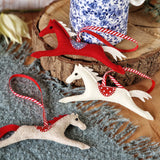 Felt Horse, Pony Christmas Ornament sewing pattern and photo tutorial