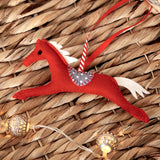 Felt Horse, Pony Christmas Ornament sewing pattern and photo tutorial