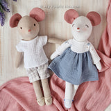 Mouse doll and clothes PDF sewing pattern & photo tutorial