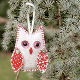 Felt owl Christmas ornament sewing pattern and photo tutorial