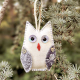 Felt owl Christmas ornament sewing pattern and photo tutorial