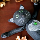 Felt cat doll sewing pattern and photo tutorial