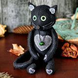 Felt cat doll sewing pattern and photo tutorial
