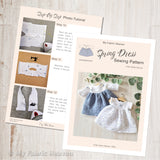 Doll's sleeved dress PDF sewing pattern tutorial