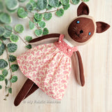 Cat doll and clothes PDF sewing pattern tutorial