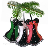 Felt Corset ornament pattern and tutorial