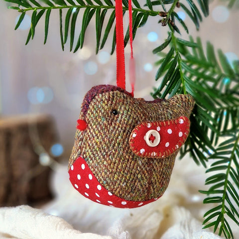 Tweed Robin Christmas ornament sewing pattern & photo tutorial