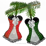 Felt Corset ornament pattern and tutorial