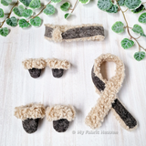 Doll Winter Accessories scarf, mittens, shoes & headband PDF sewing pattern tutorial