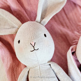 Linen Bunny doll sewing pattern and photo tutorial
