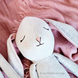 Linen Bunny doll sewing pattern and photo tutorial