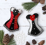 Felt Corset ornament pattern and tutorial