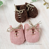 dolls felt lace-up shoes sewing pattern & photo tutorial