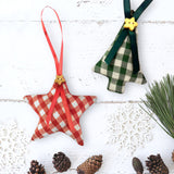 Easy Stuffed Christmas Ornaments sewing pattern tutorial Heart, Stocking, Star, Tree, Candy Cane, Bell.