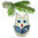 Felt owl Christmas ornament sewing pattern and photo tutorial
