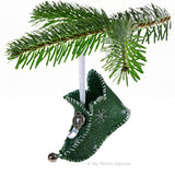 Elf boots Christmas Ornament felt sewing pattern and photo tutorial