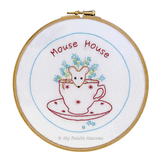 Mouse in a tea-cup EASY PDF hand embroidery pattern & tutorial