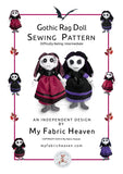 Gothic cloth doll Halloween sewing pattern and photo tutorial