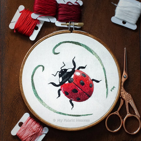 Ladybird Needle-painting Embroidery Pattern & Photo Tutorial