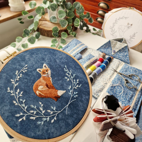 Fox Thread Painting Embroidery Pattern & Video Tutorial – My Fabric Heaven