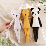 3-in-1 Teddybear, Koala & Panda doll PDF sewing pattern tutorial
