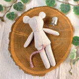 Tiny Mouse Doll Sewing Pattern PDF with Removable Clothes