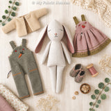 Bunny doll and clothes PDF sewing pattern tutorial