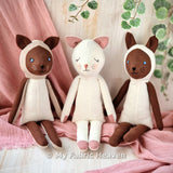 Cat doll PDF sewing pattern tutorial