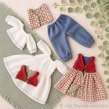 Doll clothes Spring set, PDF sewing pattern bundle