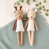 Deer, reindeer, doe & fawn doll PDF sewing pattern tutorial
