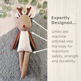 Deer, reindeer, doe & fawn doll PDF sewing pattern tutorial
