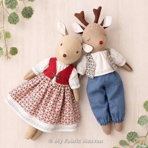 Deer doll and clothes PDF sewing pattern tutorial