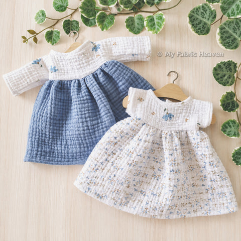 Doll's sleeved dress PDF sewing pattern tutorial