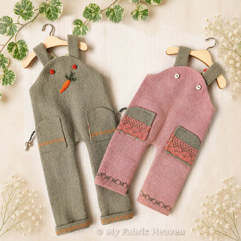 Doll overall dungarees PDF sewing pattern tutorial