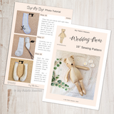 Wedding dress memory bears with clothes PDF sewing pattern tutorial