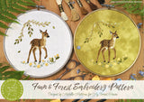 Fawn, baby deer, PDF embroidery pattern and thread painting video tutorial