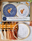 Fox hand embroidery kit and video tutorial