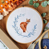 Fox hand embroidery kit and video tutorial