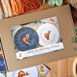 Fox hand embroidery kit and video tutorial