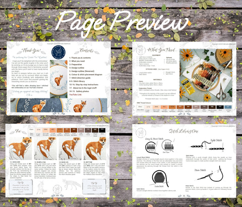 Fox Thread Painting Embroidery Pattern & Video Tutorial – My Fabric Heaven